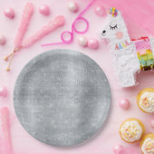 夢のような輝くシルバーの輝き ペーパープレート (パーティー)