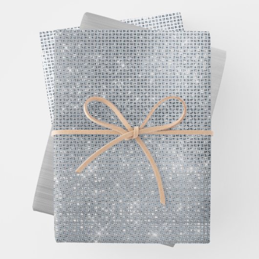 夢のような輝くシルバーの輝き ラッピングペーパーシート (インサイチュ)