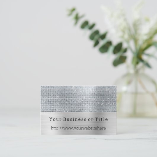 夢のような輝くシルバーの輝き 名刺 (スタンド正面)