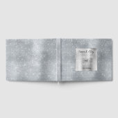 夢のような輝くシルバーグラムスパークル結婚ズ ゲストブック (全面)