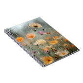 夢のような雨の窓辺の野の花の庭の絵 ノートブック (右側)