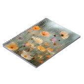 夢のような雨の窓辺の野の花の庭の絵 ノートブック (左側)