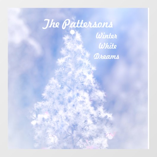 夢のような雪の白いクリスマスの松の木の谷 ウィンドウサイン (シート)