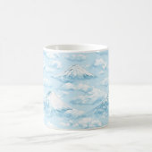 夢のような雪山 - ソフトブルー ホワイト コーヒーマグカップ (中央)