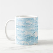 夢のような雪山 - ソフトブルー ホワイト コーヒーマグカップ (左)