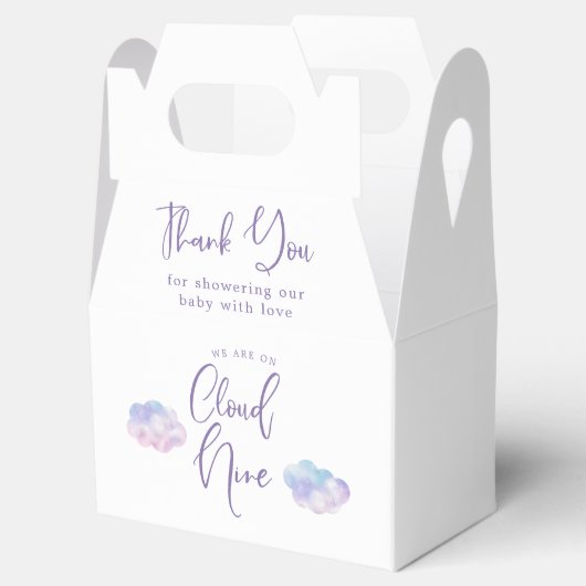夢のような雲の女の子の赤ちゃんシャワー フェイバーボックス (オープン)