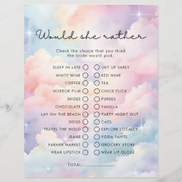 夢のような雲は、彼女はむしろブライダルシャワーゲーム