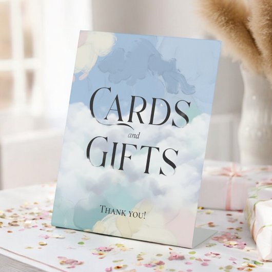 夢のような雲9枚の「カードとギフト」ペデスタルサイン 台座サイン