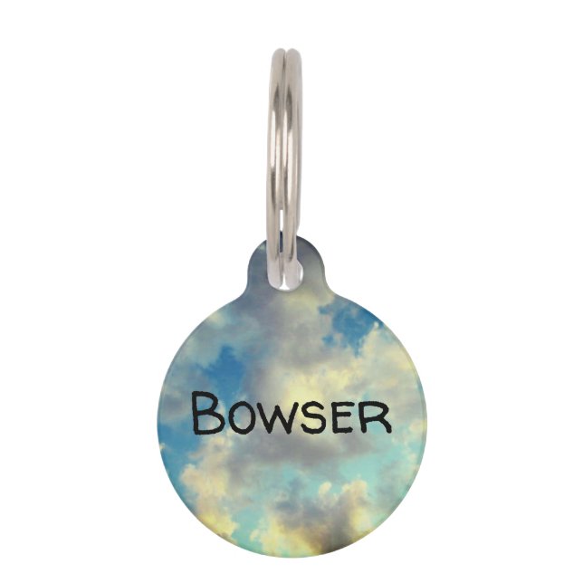 夢のような雲 |パーソナライズされた ペット　ネームタグ (正面)