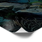 夢のような霧の山の風景の光沢のあるポスター ポスター (コーナー)