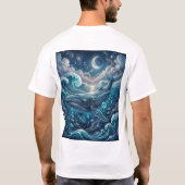 夢のような青いクジラTシャツ Tシャツ (裏面)