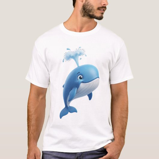 夢のような青いクジラTシャツ Tシャツ (正面)