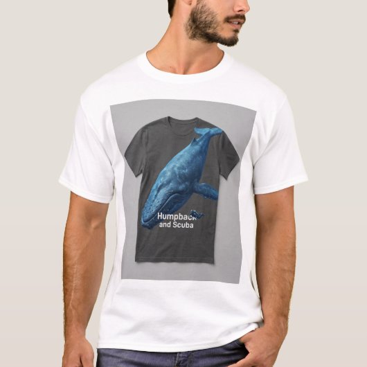 夢のような青いクジラTシャツ Tシャツ (正面)