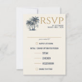 夢のような青いヤシの木の食品の選択 出欠カード (正面)