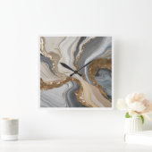 夢のような青い大理石のデザイン スクエア壁時計 (ホーム)