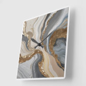 夢のような青い大理石のデザイン スクエア壁時計 (傾斜)