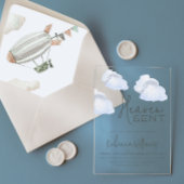 夢のような青い天国が空をテーマにした少年の赤ちゃんシャワーを送信 アクリル招待状