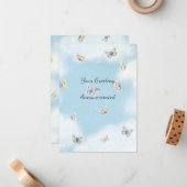 夢のような青い空に蝶の群れ カスタム ノートカード (正面/裏面インサイチュ)