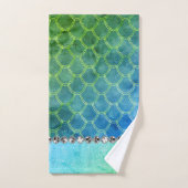 夢のような青い緑のマーメイドダイヤモンドきらきら光る バスタオルセット (ハンドタオル)