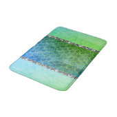 夢のような青い緑のマーメイドダイヤモンドきらきら光る バスマット (アングル)