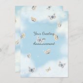 夢のような青空に蝶の群れ カスタム ノートカード (正面/裏面)