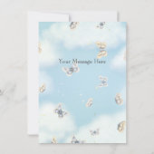 夢のような青空に蝶の群れ カスタム ノートカード (裏面)