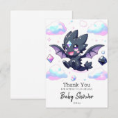 夢のような魅惑のドラゴンベビーシャワー サンキューカード (正面/裏面)