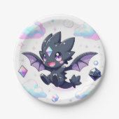 夢のような魅惑のドラゴンベビーシャワー ペーパープレート (正面)