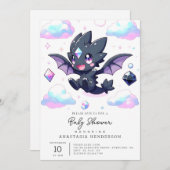 夢のような魅惑のドラゴンベビーシャワー 招待状 (正面/裏面)