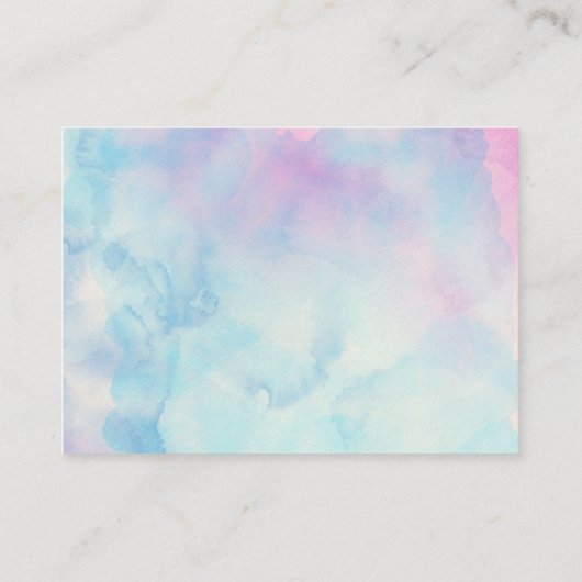 夢のような魅惑的な蝶おむつラッフル エンクロージャーカード (裏面)