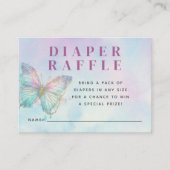 夢のような魅惑的な蝶おむつラッフル エンクロージャーカード (正面)