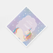 夢のような魔法の虹のユニコーンガールバースデーパーティー スタンダードランチョンナプキン (角)