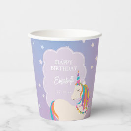 夢のような魔法の虹のユニコーンガールバースデーパーティー 紙コップ