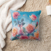 夢のような鮮やかバラ クッション (ブランケット)