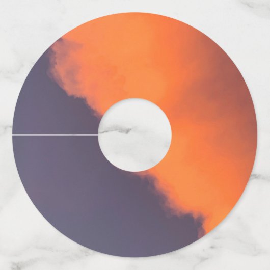 夢のような、夢のような幻想的な雲、魔法のような色 ワイングラスタグ (正面)