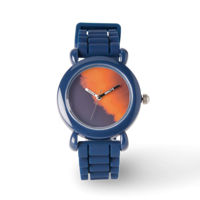 夢のような、夢のような幻想的な雲、魔法のような色 腕時計 (正面)