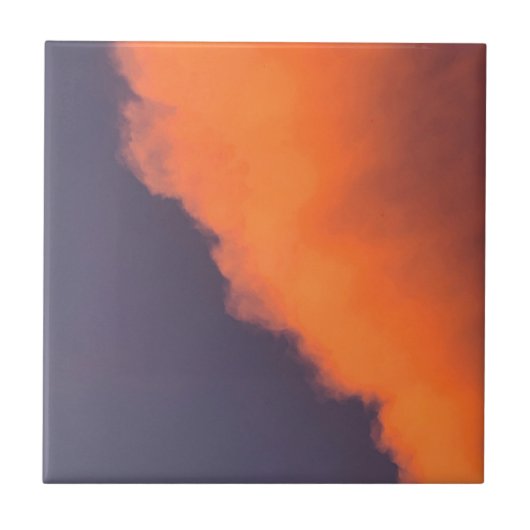 夢のような、幻想的な、不思議な色の雲 タイル (正面)