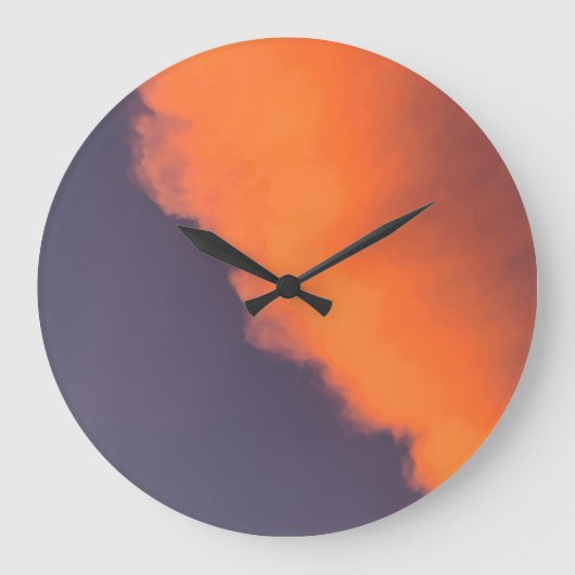 夢のような、幻想的な、不思議な色の雲 ラージ壁時計 (正面)