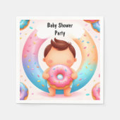 夢のようにピンクの青いドーナツとおむつ赤ちゃんシャワー スタンダードカクテルナプキン (正面)