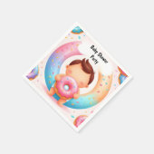 夢のようにピンクの青いドーナツとおむつ赤ちゃんシャワー スタンダードカクテルナプキン (角)