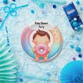 夢のようにピンクの青いドーナツとおむつ赤ちゃんシャワー ペーパープレート (パーティー)