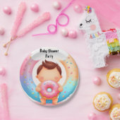 夢のようにピンクの青いドーナツとおむつ赤ちゃんシャワー ペーパープレート (パーティー)