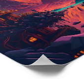 夢のようサイケデリックな風景、ai.アートを生成 ポスター (角)