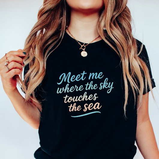 夢のオーシャンサンセット; 空と海が触れる Tシャツ