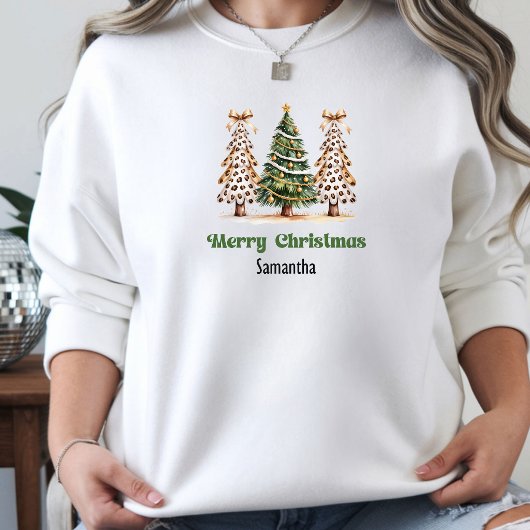 夢のオーダーメイドヒョウ柄クリスマスツリーギフト パーカ