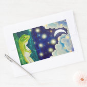 夢のカエル 長方形シール (封筒)