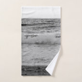 夢のカプリ島オーシャンサンセットビュー1 - 白黒 バスタオルセット (ハンドタオル)