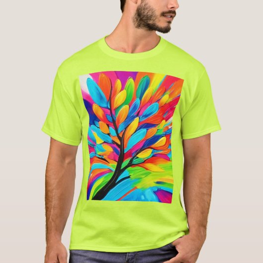夢のカラフルな木 Tシャツ (正面)