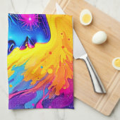 夢のカラフル抽象芸術 キッチンタオル (四つ折り)