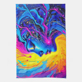 夢のカラフル抽象芸術 キッチンタオル (縦)